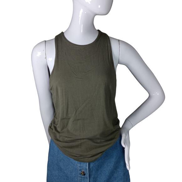 Carly JeanSleeveless Top Size Large Military Green Fully Lined - Picture 2 of 10